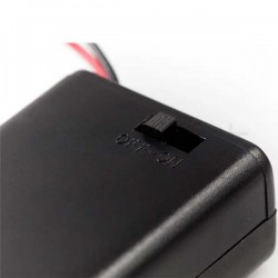2xAA Black Battery holder with wire and Switch