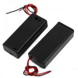 2xAAA Black Battery Holder with wire & Switch