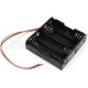 4xAA Black Battery holder with wires