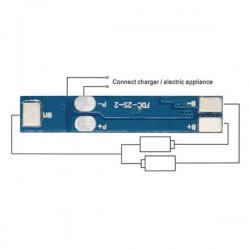 Battery Charge Protection Module 2S 3A for 18650 Lithium Ion Battery - 7.4v - Long PCB Board