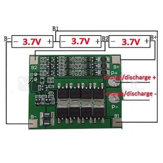 Battery Charge Protection Module 3S 25A for 18650 Lithium Ion Battery - 11.1V