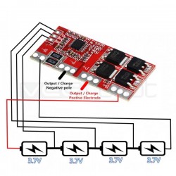 Battery Charge Protection Module 4S 30A for 18650 Lithium Ion Battery - 14.8V
