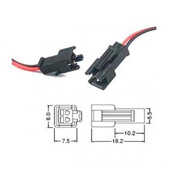 2 Pin Male and Female Lock type connector with Wire