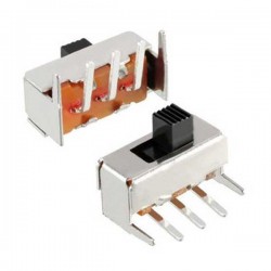 SPDT Two Position Mini Slide Switch - Right Angle - 0.1" Pitch