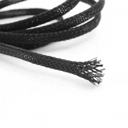 Braided Mesh Expandable Sleeve for Wire Protection - Black 3mm - 1 Meter
