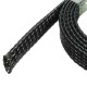 Braided Mesh Expandable Sleeve for Wire Protection - Black 8mm Flat - 1 Meter