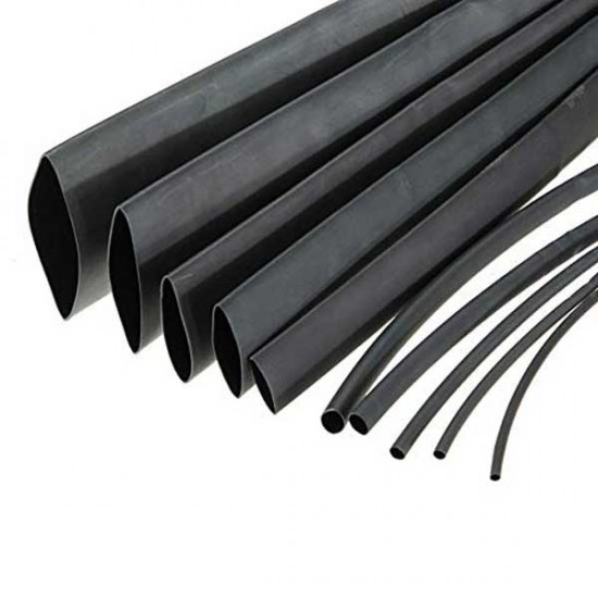 Heat Shrink Tube - 4mm Dia, Black, 1 Meter Length