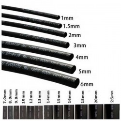 Heat Shrink Tube - 15mm Dia, Black, 1 Meter Length