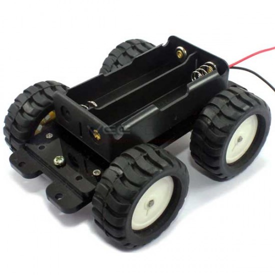 4WD Chassis with N20 Metal Gear Motors - Black Aluminum