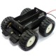 4WD Chassis with N20 Metal Gear Motors - Black Aluminum