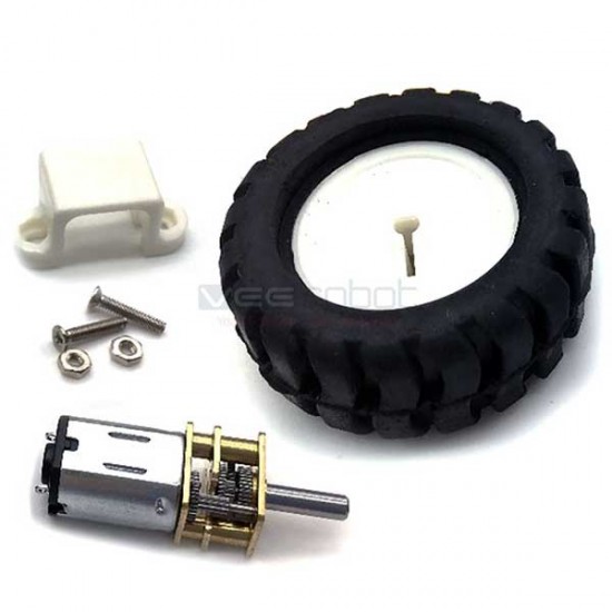 4WD Chassis with N20 Metal Gear Motors - Black Aluminum
