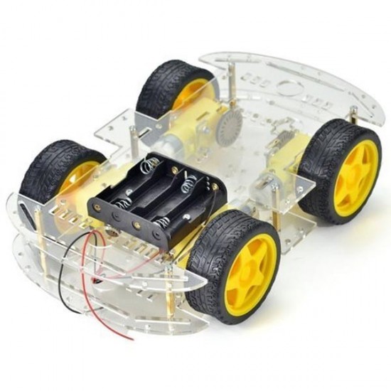 Four Wheel Drive - 4WD Acrylic Robot Chassis Set