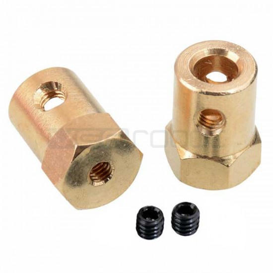 6mm Hex coupling for Robot Wheel - Length 18mm