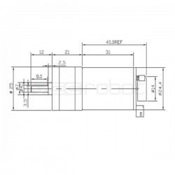 25mm Gear Motor with Encoder - GM-25-370 - 150RPM