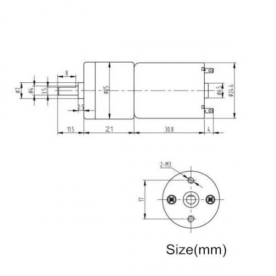 25mm High Torque DC Metal Gear Motor GSR337RM - 300RPM