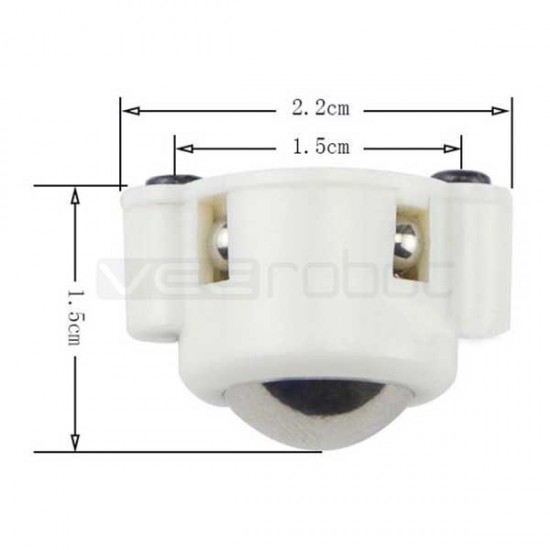 N20 Universal Ball Castor 3PI Wheel - White