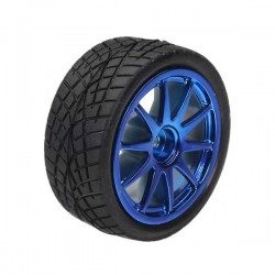 Robot Rubber Wheel (65x26.5mm) - Blue - Hex Slot