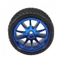 Robot Rubber Wheel (65x26.5mm) - Blue - Hex Slot