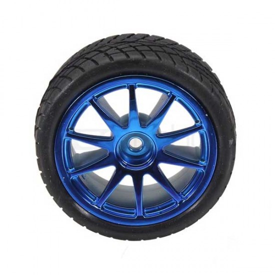 Robot Rubber Wheel (65x26.5mm) - Blue - Hex Slot