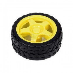 Yellow Wheel for BO Motors 65mm x 25mm