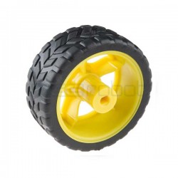 Yellow Wheel for BO Motors 65mm x 25mm