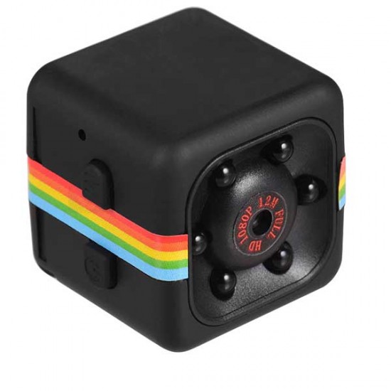 Cube HD 1080p Action Camera with Night Vision - Black