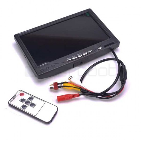 FPV Monitor 7" LCD Color with Sun hood for Multicopter with IR Remote