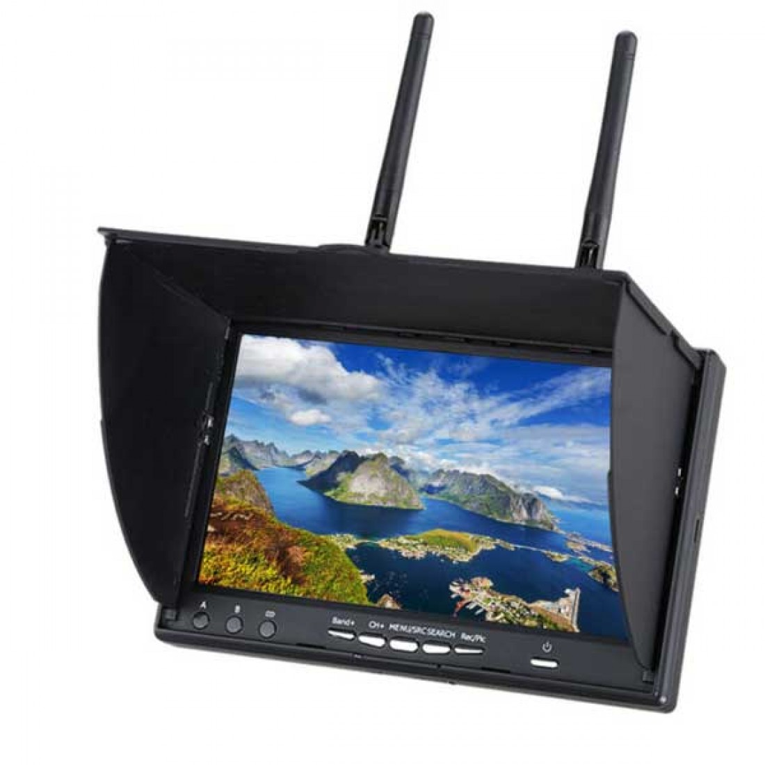 FPV Monitor 7" LCD Color with Built-in Battery and 5.8GHz 40 Channels ...