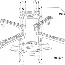 F450 Quadcopter frame Kit with integrated PCB